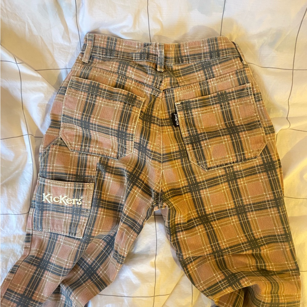 Kickers plaid beige skater jeans